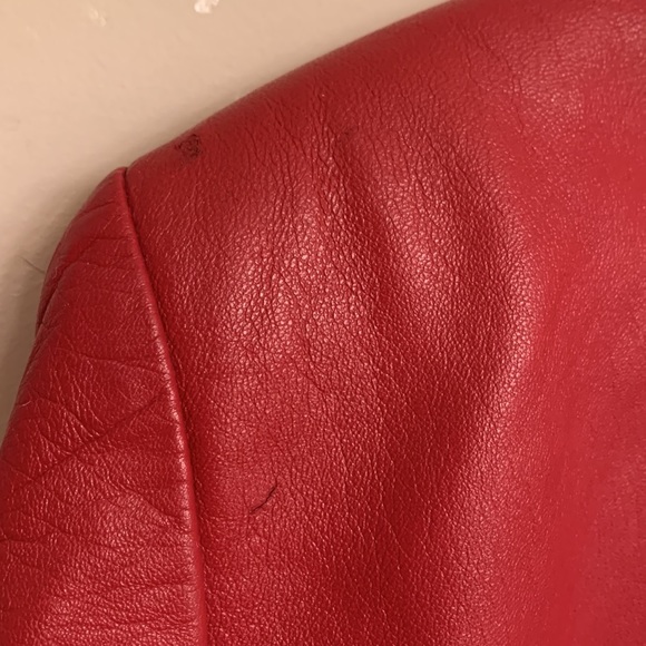 Genuine Leather Jacket Beautiful Red Perfect Fall Outfit - Picture 11 of 16